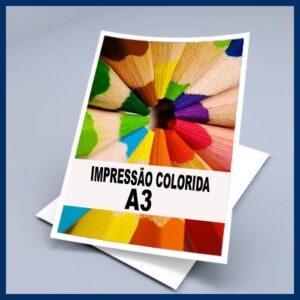 Impressão papel couchê A3 (297 x 420 mm)