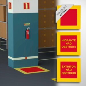 Adesivo para demarcação de piso hidrante