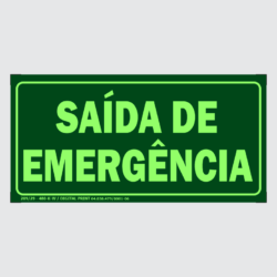 Placa Fotoluminescente - Saída de Emergência (12x24 cm)