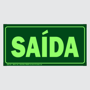 Placa Fotoluminescente - Saída (12x24 cm)