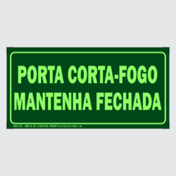 Placa Fotoluminescente - Porta Corta-Fogo (12x24 cm)