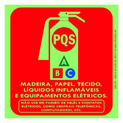 Placa Fotoluminescente - Extintor PQS (15x15 cm)