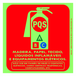 Placa Fotoluminescente - Extintor PQS (15x15 cm)
