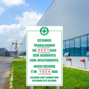 Placa CIPA em PVC (1x1,50 m) c/ numeração em manta magnética