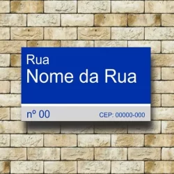 Placa de Rua personalizada