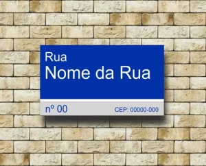 Placa de Rua personalizada