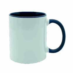 Caneca com alça e interior colorido preto para sublimação