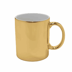Caneca cromada dourada para sublimação