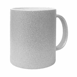Caneca de cerâmica com glitter prata