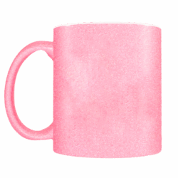 Caneca de cerâmica com glitter rosa