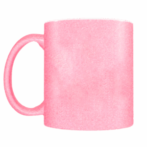 Caneca de cerâmica com glitter rosa