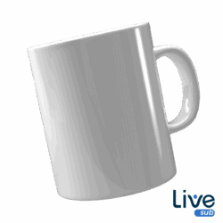 Caneca branca AAA live sub para sublimação