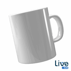 Caneca branca AAA live sub para sublimação